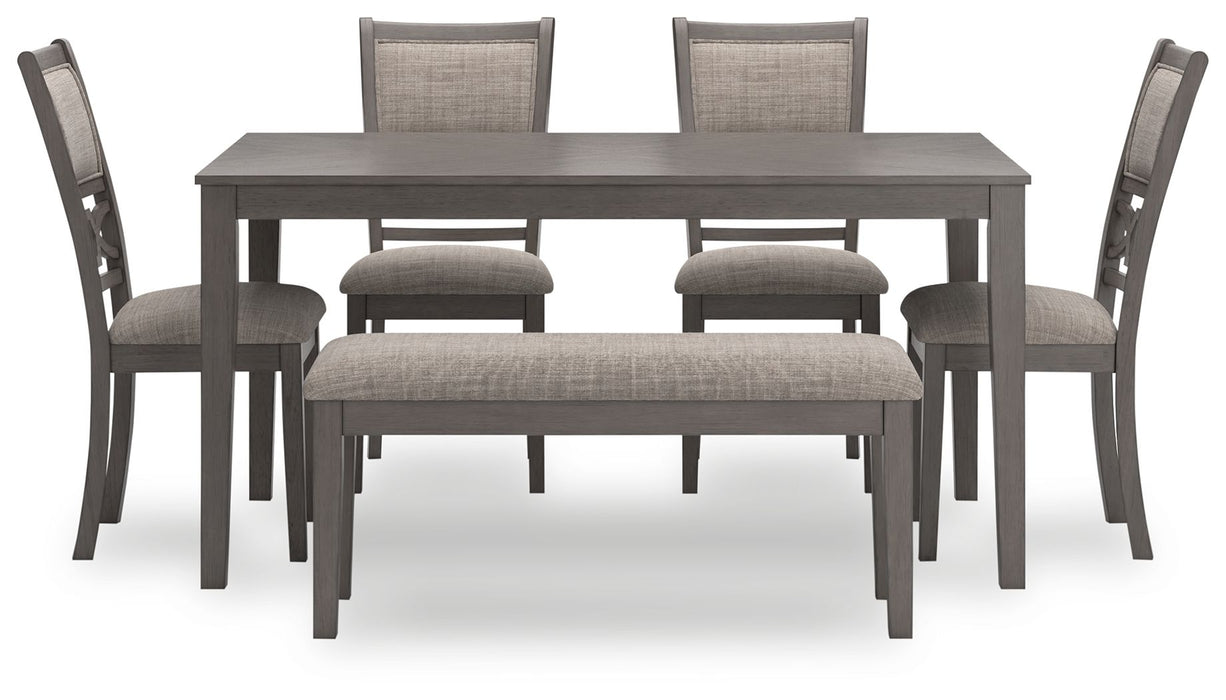 Wrenning - Dining Room Table Set (Set of 6) - Gray