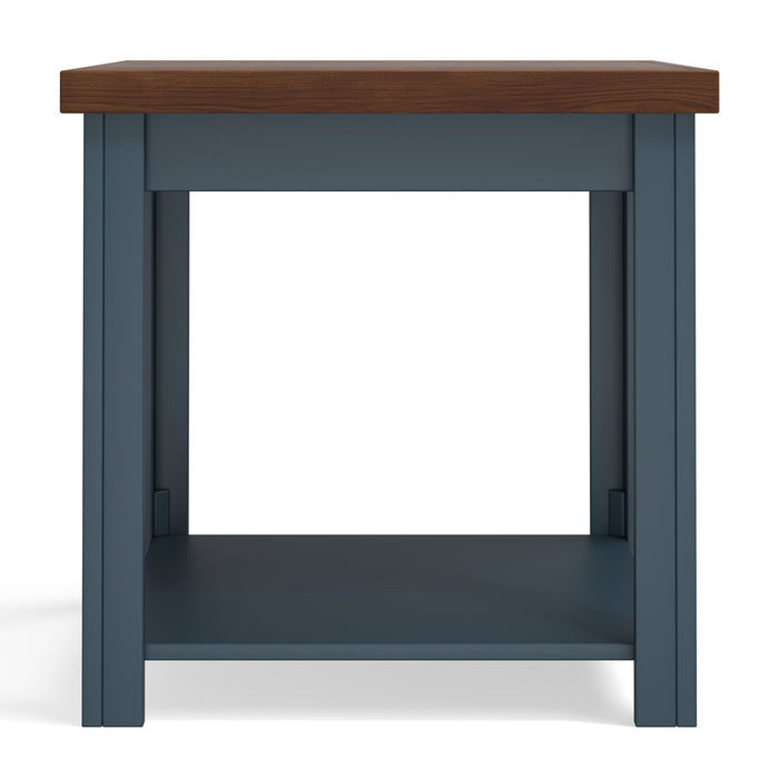 Nantucket - Side Table - Blue Denim / Whiskey