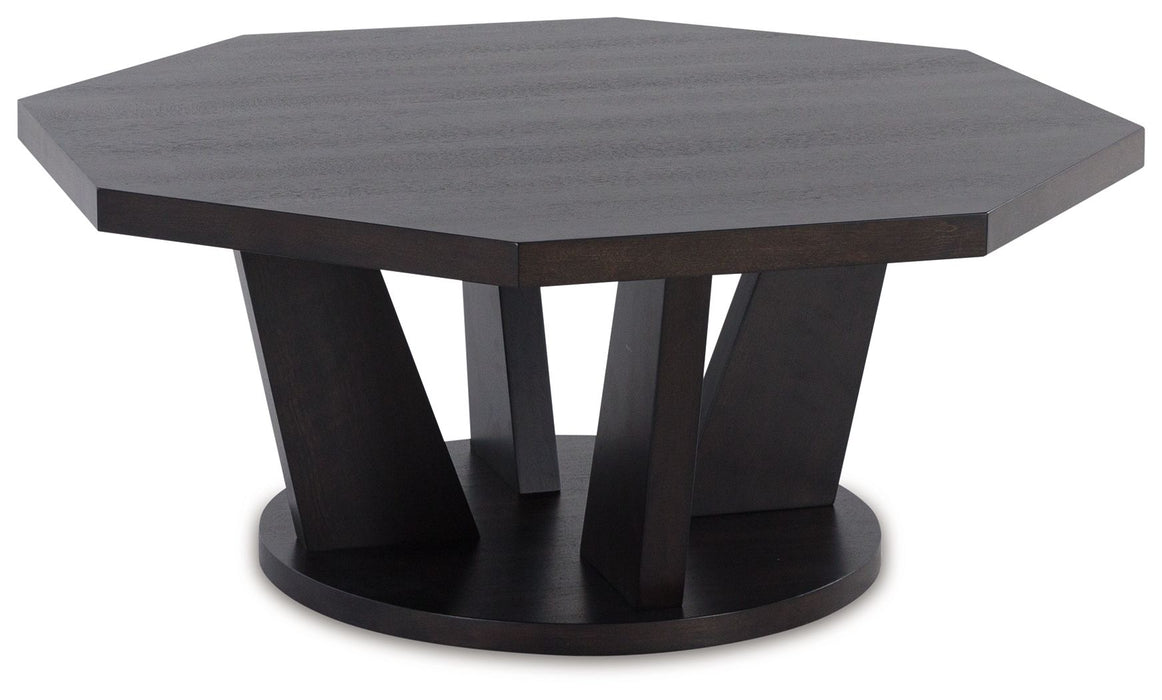 Chasinfield - Octagon Coffee Table - Dark Brown