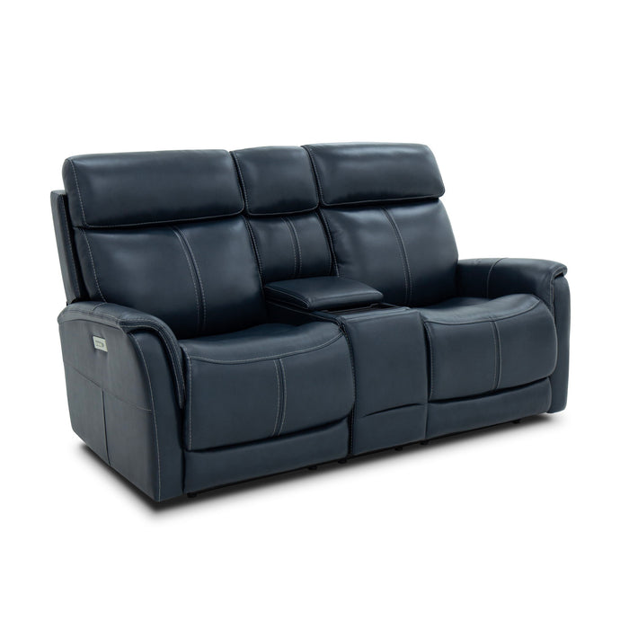 View - Power Reclining Loveseat With Console, Power Headrest & Lumbar