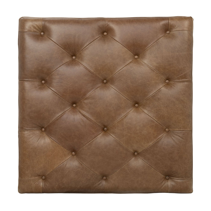 Hamilton - Square Upholstered Ottoman - Chestnut