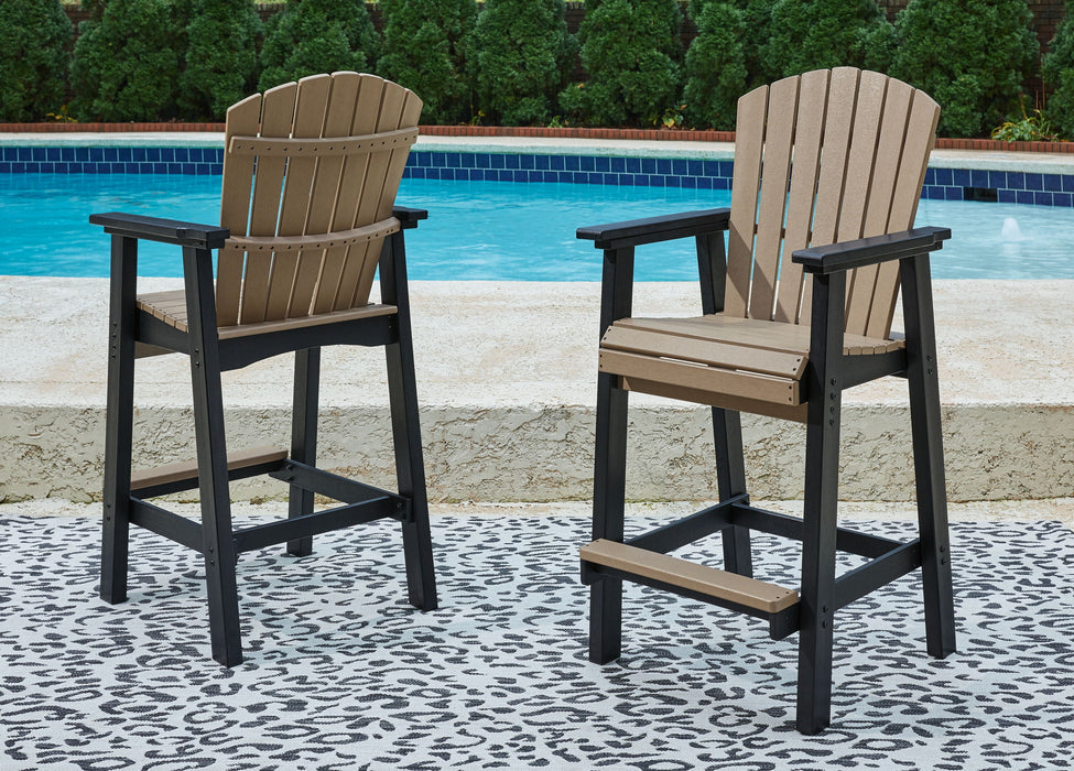 Fairen Trail - Tall Barstool (Set of 2) - Black / Driftwood