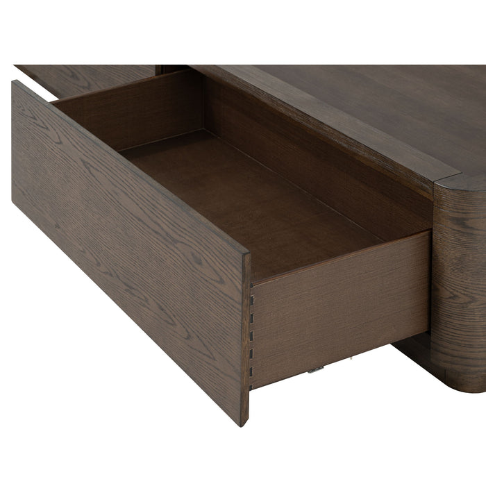 Athens - King Upholstered Storage Bed - Dark Brown