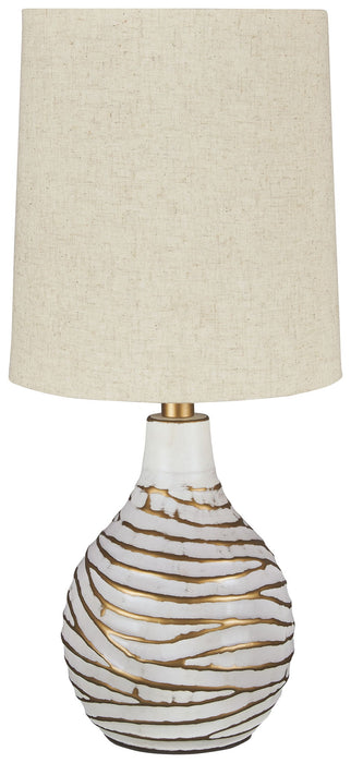 Aleela - Metal Table Lamp  - White / Gold Finish