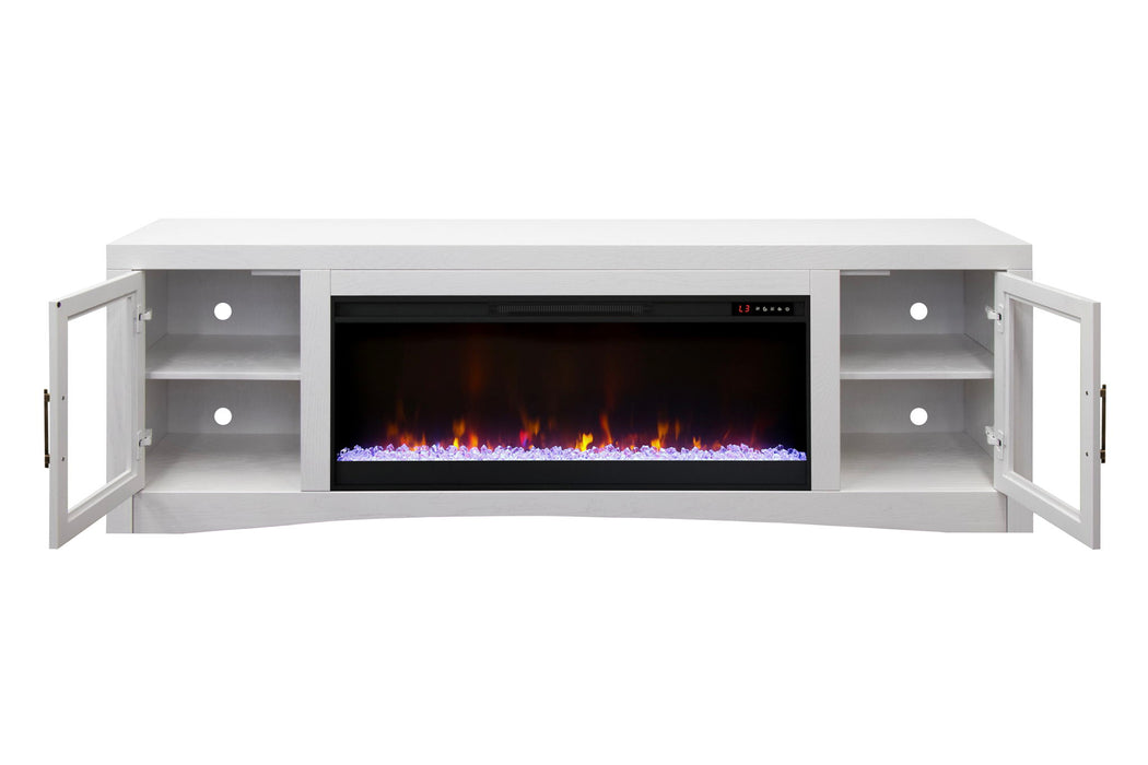 Heritage - Super Fireplace Console - White