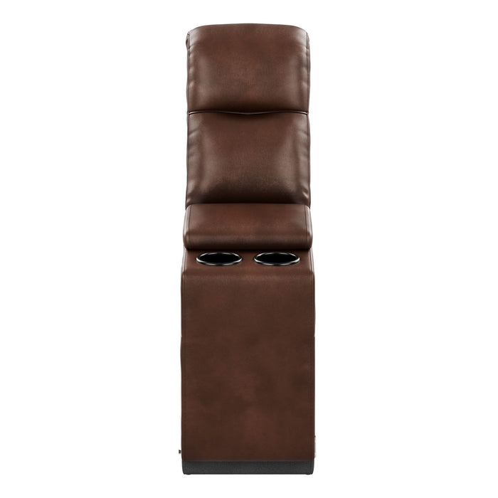 Duluth - Console With Storage & Cupholders - Porter Brown