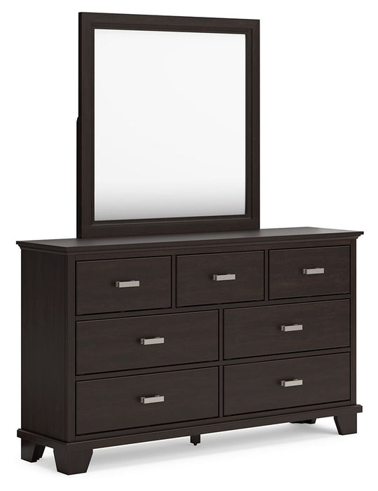 Covetown - Dresser And Mirror - Dark Brown