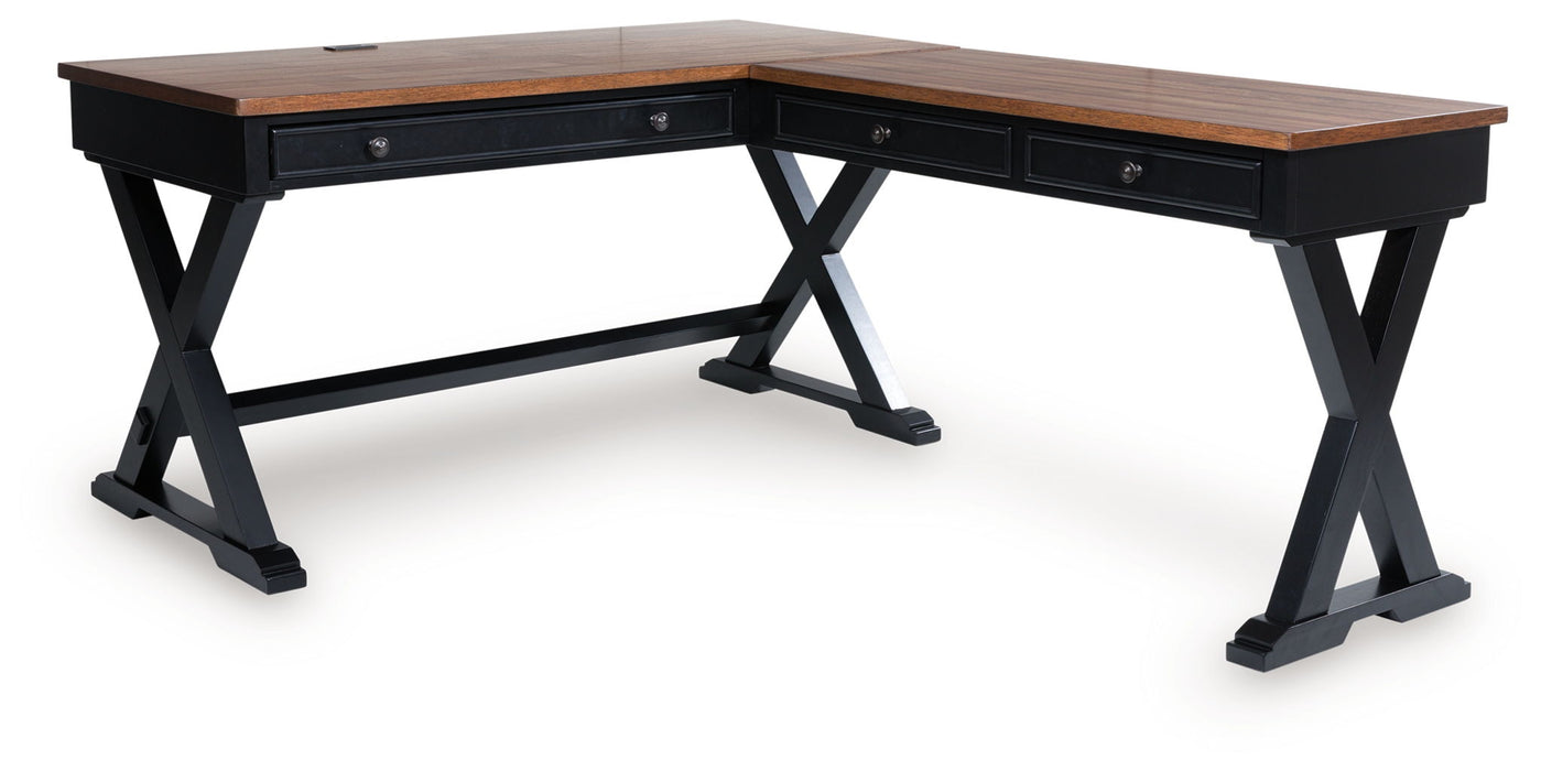 Wildenauer - Home Office Desk And Return - Brown / Black