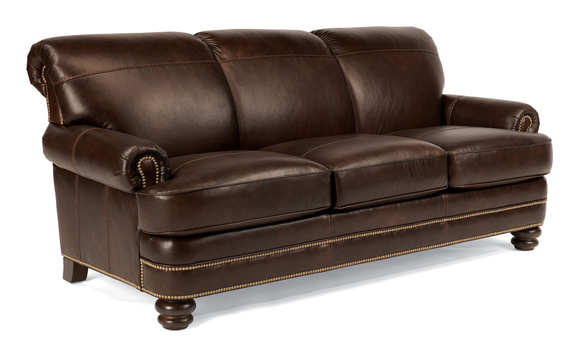 Bay Bridge - Leather Sofa, Nailhead Trim