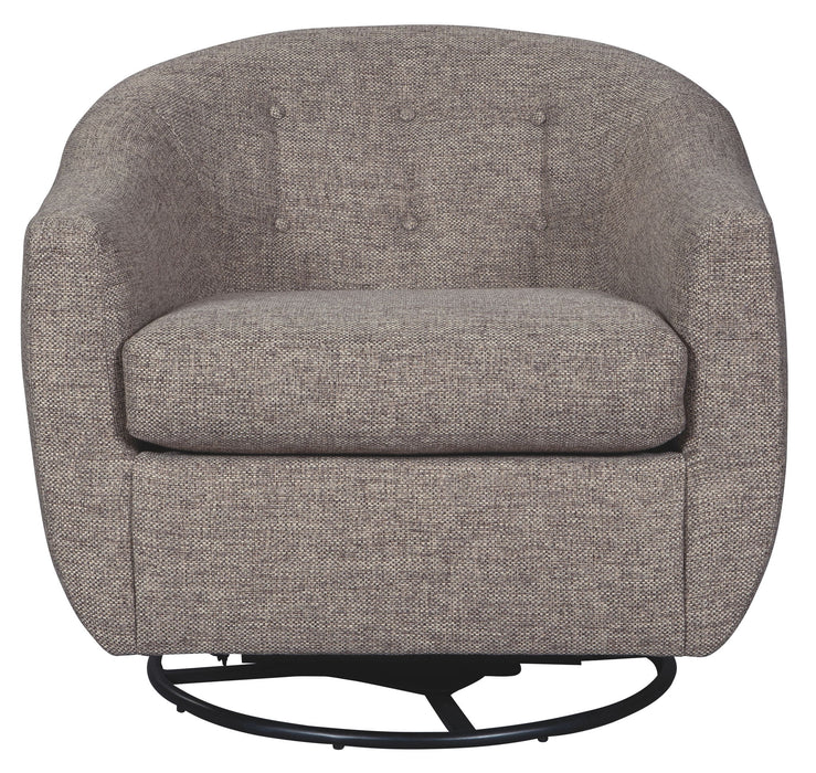 Upshur - Swivel Glider Accent Chair - Taupe
