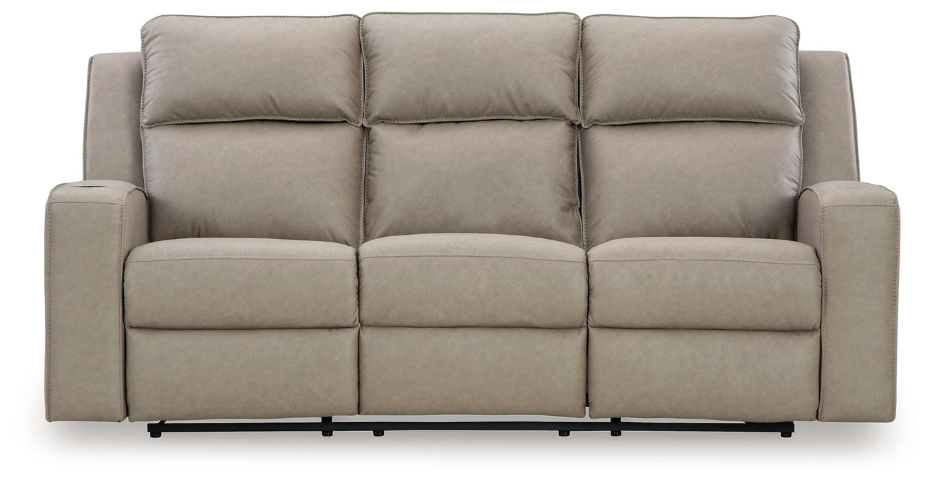 Lavenhorne - Rec Sofa W/Drop Down Table - Pebble