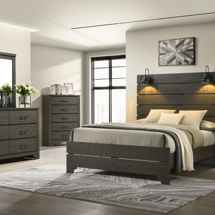 Thompson - King Bed - Stone Brown