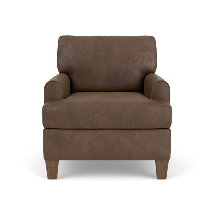 Moxy - Fabric Chair, T-Shaped Seat Cushion, Rounded Mailbox Arms