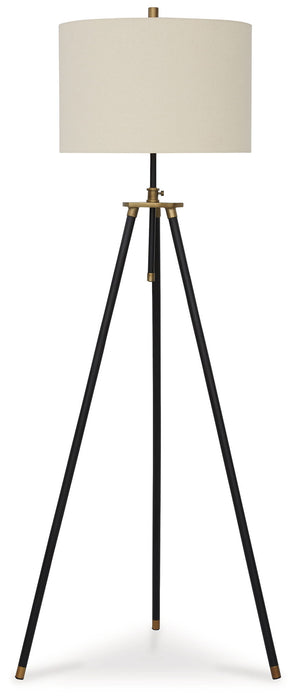 Cashner - Metal Floor Lamp - Black / Gold Finish