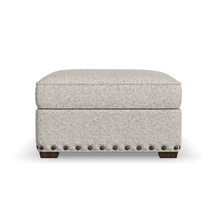 Milo - Fabric Cocktail Ottoman With Nailhead Trim