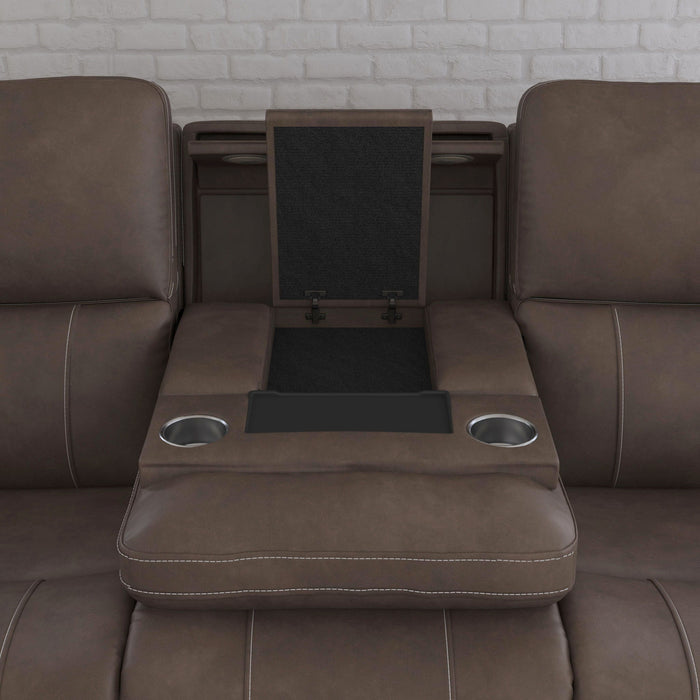 Carter - Power Reclining Sofa With Console & Power Headrests & Lumbar - Cappuccino